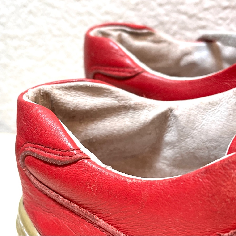 Dispon Brand- Red Leather Women's Sneakers Lace Up Shoes - Taiwanese- Rare EUC - Picture 9 of 13